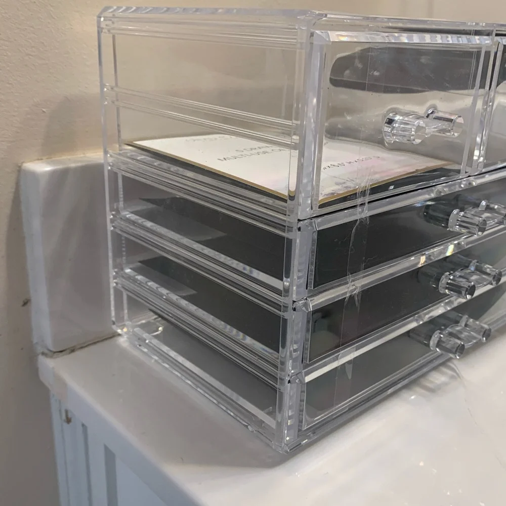 Olivia Rose Tal Clear Acrylic Stackable 5-Drawer Vanity Organizer NWOT